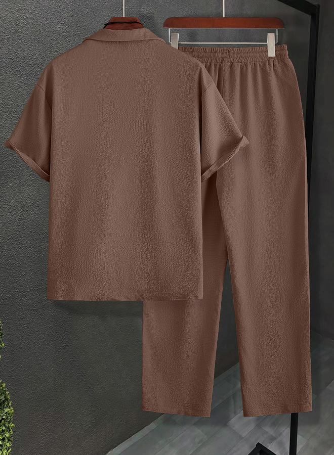 تايك تو طقم قميص بأكمام قصيرة وبنطلون برباط - Image 2